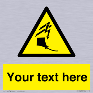 Custom warning kite flying near powerlines